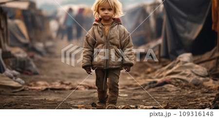 Civilian refugee affected from war and battle has no comeliness Civilian refugee affected from war and battle has no comeliness 109316148