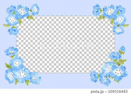 春天藍色粉蝶框架背景材料水平 109316483