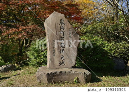 埼玉県嵐山町 紅葉する武蔵嵐山渓谷の嵐山町発祥の地の碑 埼玉県嵐山町 紅葉する武蔵嵐山渓谷の嵐山町発祥の地の碑 109316598