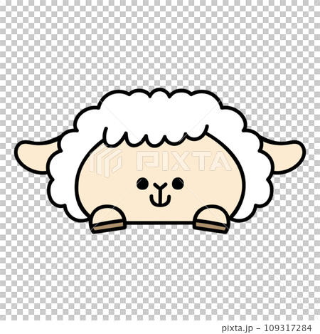 Cute sheep showing its face 109317284