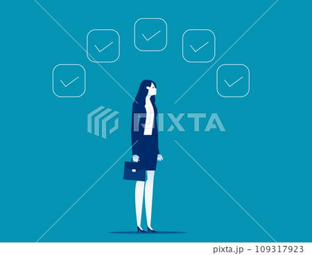 Skills and effective attitude with learning and self development. Business control in complete done concept 109317923