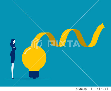 Business smart idea with up arrow graph. Business vector illustration 109317941