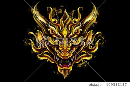 Japanese dragon face Japanese dragon face 109318137