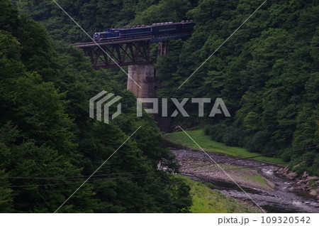 会津鉄道 大川第三橋梁俯瞰 DL大樹 会津若松試運転 109320542