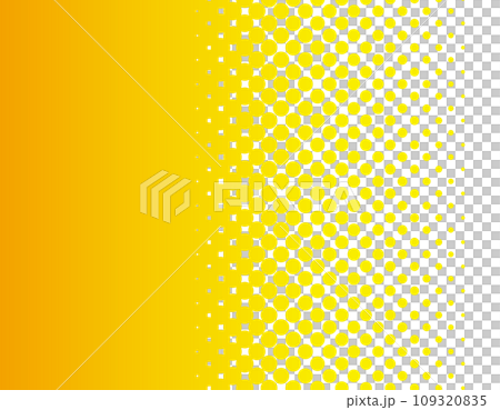 黄色のグラデーションのハーフトーン背景　左 109320835