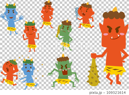 Cute demon illustration set 109321614