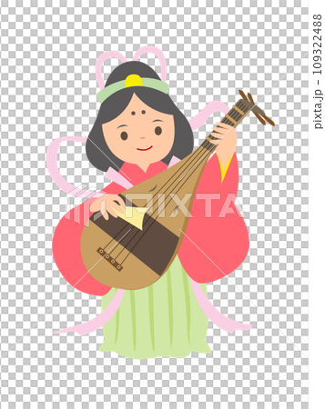 琵琶を弾く弁財天 109322488