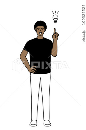 アイデアを思いついたアフリカ系男性 アイデアを思いついたアフリカ系男性 109322522