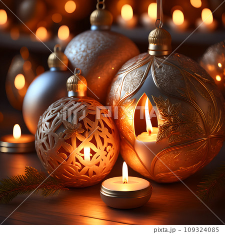 Candlelit Atmosphere christmas red wallpaper 109324085