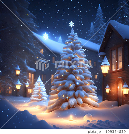 Glowing Christmas Lights in Snow christmas wallpaper Glowing Christmas Lights in Snow christmas wallpaper 109324839