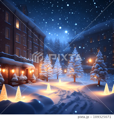 Glowing Christmas Lights in Snow christmas wallpaper Glowing Christmas Lights in Snow christmas wallpaper 109325071