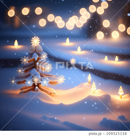 Glowing Christmas Lights in Snow christmas wallpaper Glowing Christmas Lights in Snow christmas wallpaper 109325138