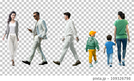 六位休閒男女站立人物：AI作品 109326798