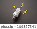 Light bulb with energy lightings. Idea concept. Energy and electricity 109327341