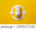 Energy saving light bulb on a orange background 109327342