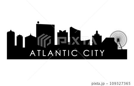 Atlantic city skyline silhouette. 109327365