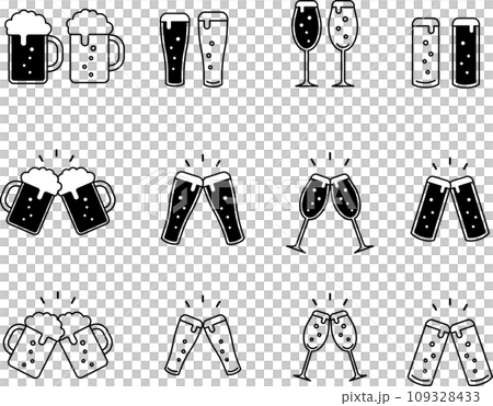 單色敬酒眼鏡圖示集 單色敬酒眼鏡圖示集 109328433