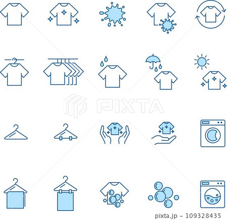 洋服の2色の線画アイコンセット 109328435