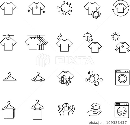 洋服の線画アイコンセット 洋服の線画アイコンセット 109328437