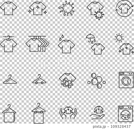 洋服の線画アイコンセット 洋服の線画アイコンセット 109328437