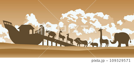 animal walk to be on noah boat.according to bible story 109329571