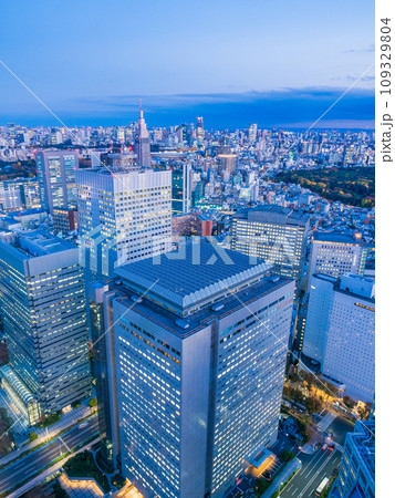 （東京都）都庁展望室から眺める東京都市風景　夕景 109329804