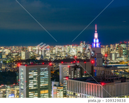 （東京都）都庁展望室から眺める東京都市風景　夕景 109329838