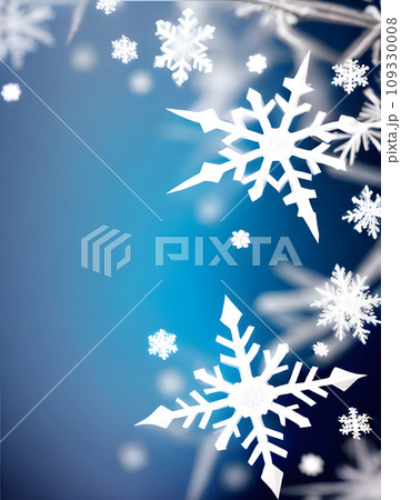 Snowflakes painted background realistic neutral colors. 109330008