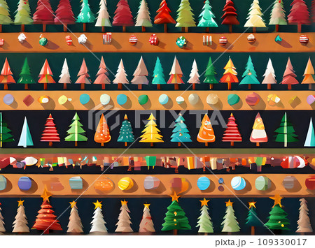 Painted background knolling drawing Kodachrome color. 109330017