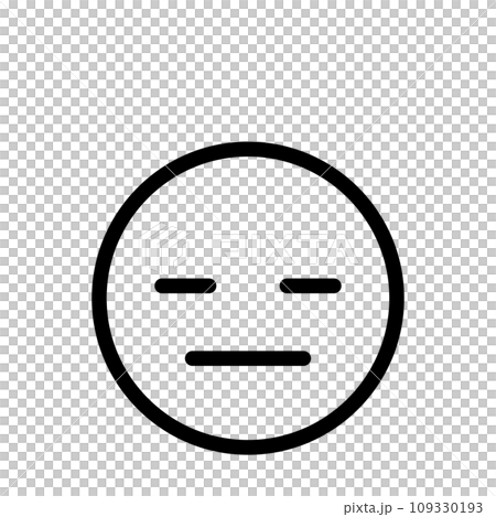 面無表情的表情符號圖示臉部表情簡單的白色背景向量 109330193