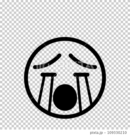 号泣 絵文字 アイコン 顔 表情 シンプル 白背景 ベクターのイラスト素材 [109330210] - PIXTA