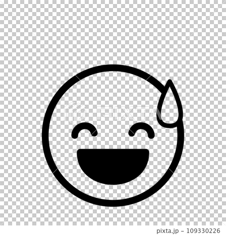 冷汗表情符號圖示面部表情簡單的白色背景向量 冷汗表情符號圖示面部表情簡單的白色背景向量 109330226