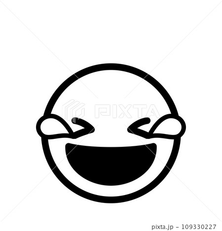 爆笑　絵文字　アイコン　顔　表情　シンプル　白背景　ベクター 109330227