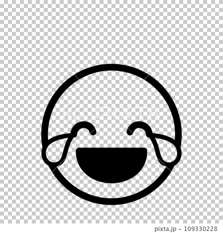 Happy crying emoji icon face expression simple white background vector 109330228