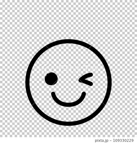 ウインク 絵文字 アイコン 顔 表情 シンプル 白背景 ベクター ウインク 絵文字 アイコン 顔 表情 シンプル 白背景 ベクター 109330229