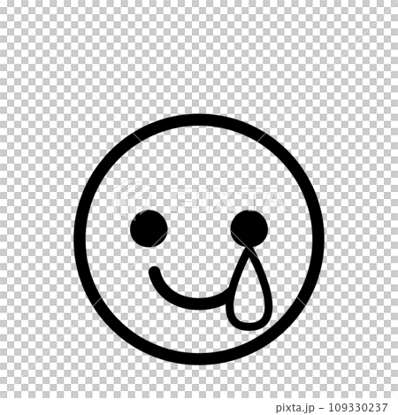 微笑哭泣的表情符號圖示面部表情簡單的白色背景向量 109330237