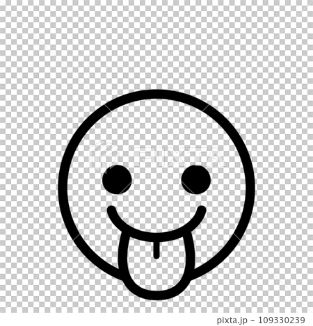 Sticking out tongue emoji icon face expression simple white background vector 109330239