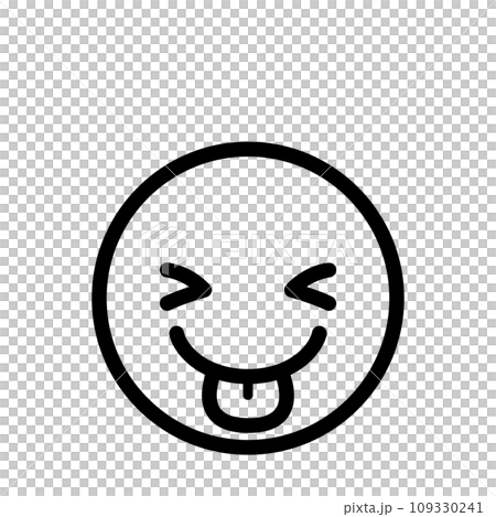 Eyes closed and tongue sticking out emoji icon face expression simple white background vector 109330241