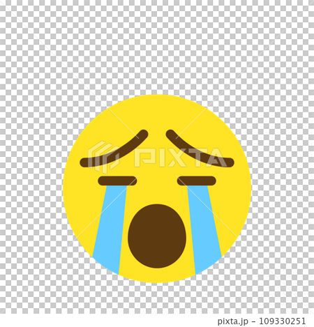 哭泣的圖釋圖標面部表情簡單的白色背景向量 109330251