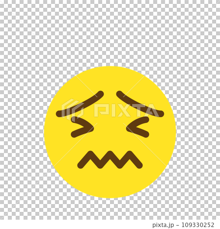 困惑的表情符號圖示 臉部表情 簡單的白色背景 向量插圖 109330252