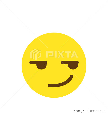 ニヤリと笑う 絵文字 アイコン 顔 表情 シンプル 白背景 ベクターのイラスト素材 [109330328] - PIXTA