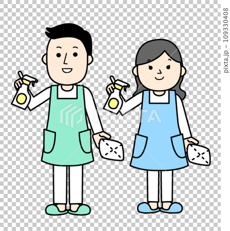 ハウスクリーニング　シンプルな人物イラスト 109330408