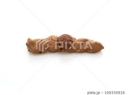 chocolate meringue stick on white background 109330916