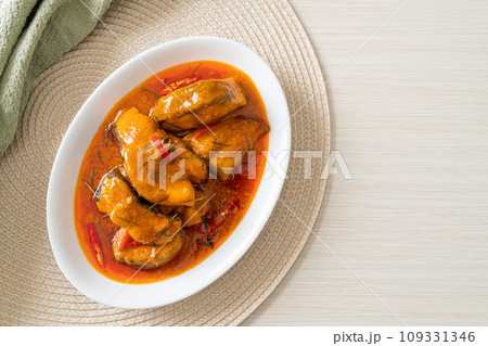 Redtail Catfish Fish in Dried Red Curry Sauce that called Choo Chee 109331346