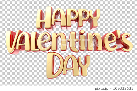 happy Valentine's Day With Heart 3d render  109332533