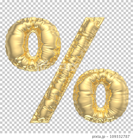 Number With Font 3D Gold Render Number With Font 3D Gold Render 109332787