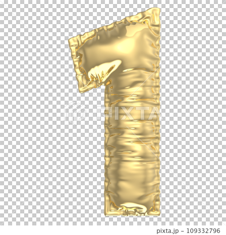 Number With Font 3D Gold Render 109332796