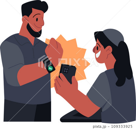 Smartwatch Payment Contactless Convenience Vector Illustration Smartwatch Payment Contactless Convenience Vector Illustration 109333925