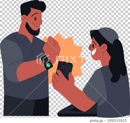 Smartwatch Payment Contactless Convenience Vector Illustration Smartwatch Payment Contactless Convenience Vector Illustration 109333925