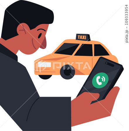 Taxi Payments Contactless Payment Vector Illustration 109333954